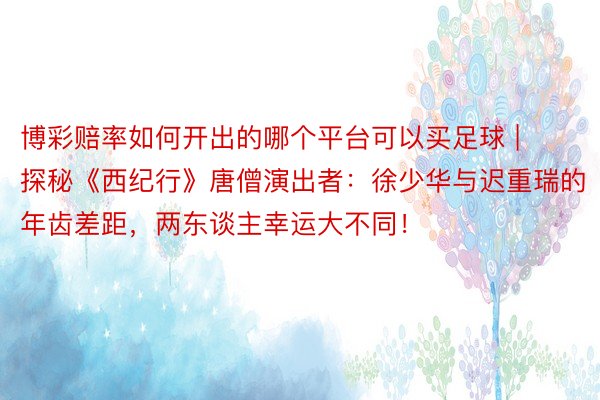 博彩赔率如何开出的哪个平台可以买足球 | 探秘《西纪行》唐僧演出者：徐少华与迟重瑞的年齿差距，两东谈主幸运大不同！